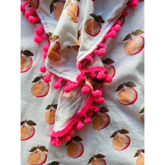 EGG BY SUSAN LAZAR Toddler Girl Printed Kiera Peach Cotton Romper Outfit 3T - Picture 8 of 8